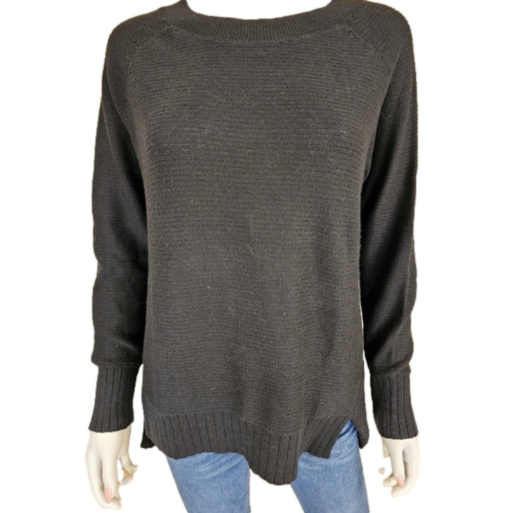Old Navy Black So Soft Lite Ribbed Crew Neck Long Sleeve Black Sweater Size M